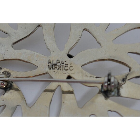 Alpaca Mexico Silver Art Deco Brooch Pin - Picture 7 of 7